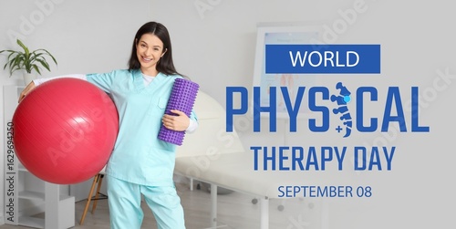 Female physiotherapist with...
