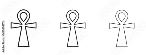 Ankh icon concept. Editable stroke icon pack