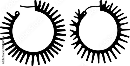 Abstract Hoop Earring Silhouettes Set"