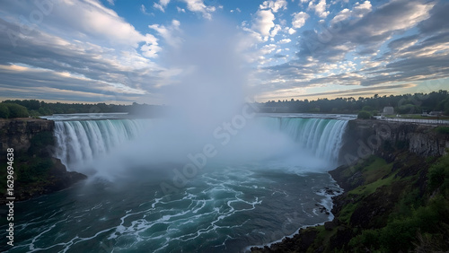 niagara falls at sunset
