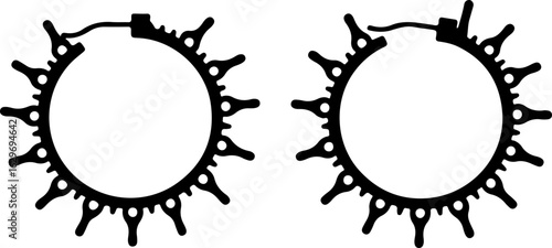Abstract Hoop Earring Silhouettes Set"