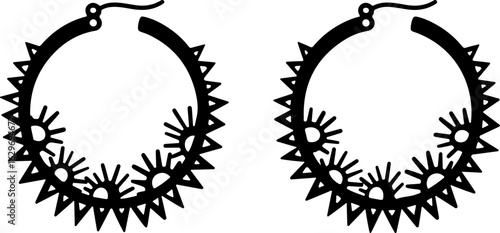 Abstract Hoop Earring Silhouettes Set"