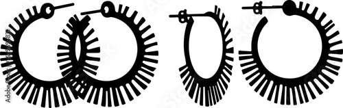 Abstract Hoop Earring Silhouettes Set"