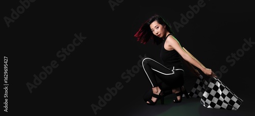 Beautiful Asian woman with ...