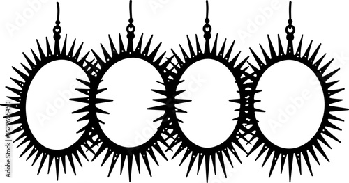 Abstract Hoop Earring Silhouettes Set"