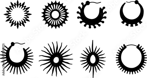Abstract Hoop Earring Silhouettes Set"