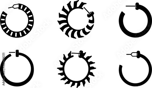 Abstract Hoop Earring Silhouettes Set"