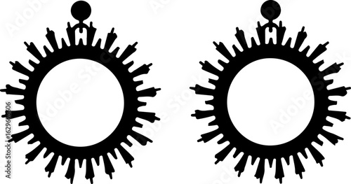 Abstract Hoop Earring Silhouettes Set"