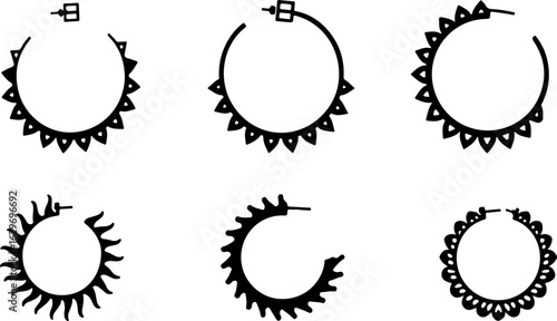 Abstract Hoop Earring Silhouettes Set"