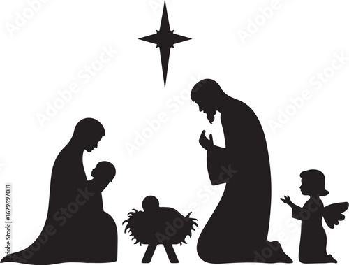Cherish the Nativity scene with Mary, Joseph, baby Jesus, and angel