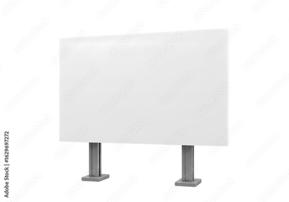 Fototapeta premium Blank Billboard: White Advertising Panel on Metal Supports