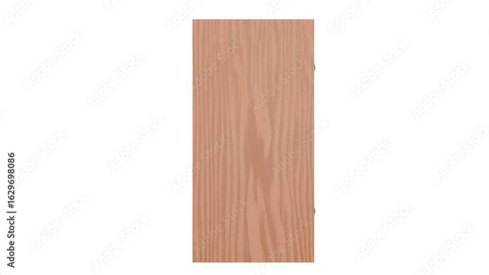 Naklejka premium 3D Render a wooden door with a white background
