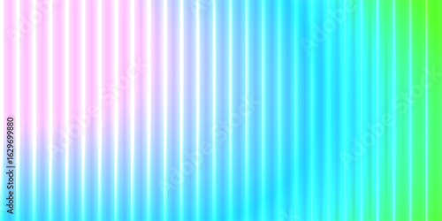 Colorful reeded texture with ripple and displacement. Multicolor spectrum glassmorphism with soft neon glow and retro distortions. Abstract vector for trendy digital or graphic templates.