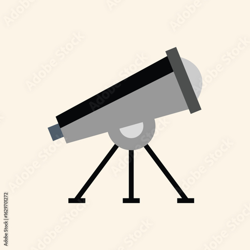 Explore the cosmos with this modern telescope icon, perfect for science education and astronomy projects