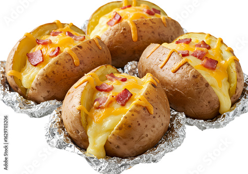 Crispy Bacon and Melted Cheese Baked Potatoes