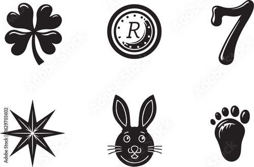 Lucky symbols and numbers for good fortune and celebration