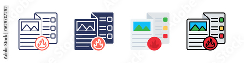 Brochure Multi Style Icon Set Vector 