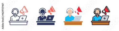 Marketing Agency Multi Style Icon Set Vector 