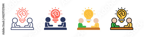 Idea Multi Style Icon Set Vector 