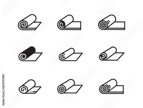 Yoga Mat Line Art Design Inspired By Calmness