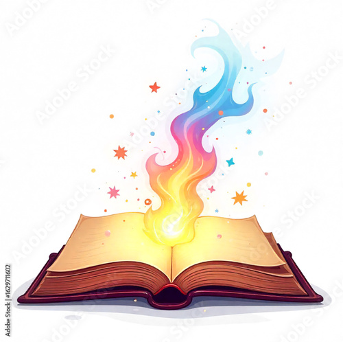 Opened witch's magic book on Halloween	
