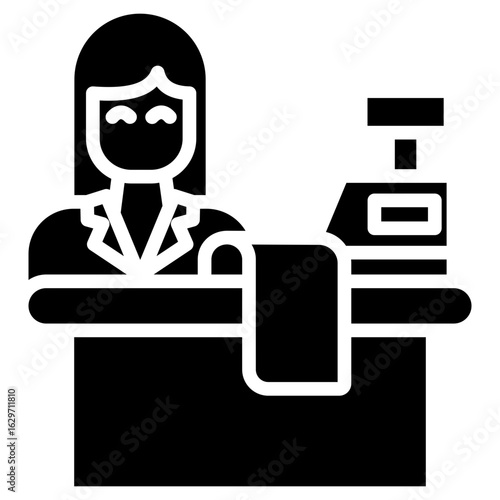 Cashier glyph icon