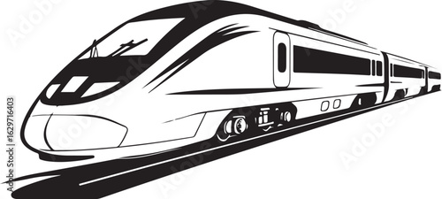 Sleek high speed train silhouette