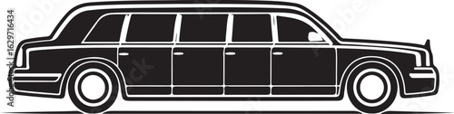 Classic black limousine silhouette