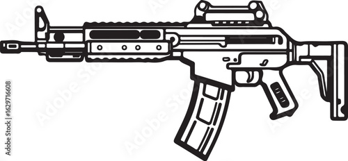Modern assault rifle silhouette