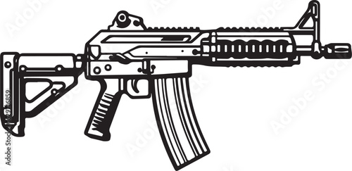 Modern assault rifle silhouette