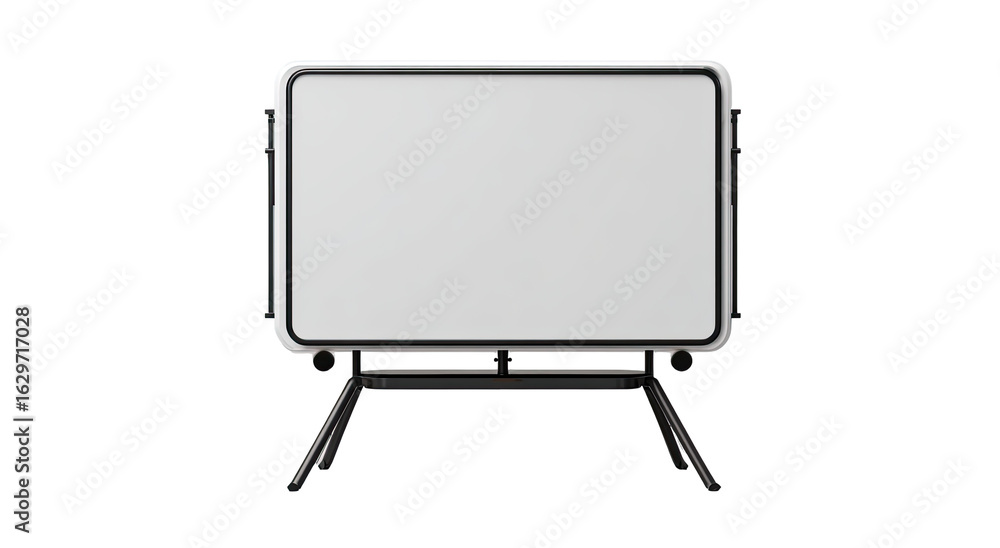 Portable whiteboard, gray/black frame, blank surface Portable whiteboard, gray/black frame, blank surface