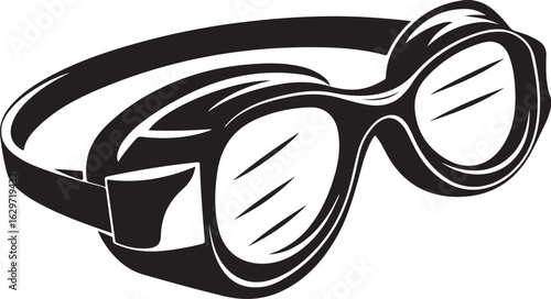 Vintage aviator goggles silhouette