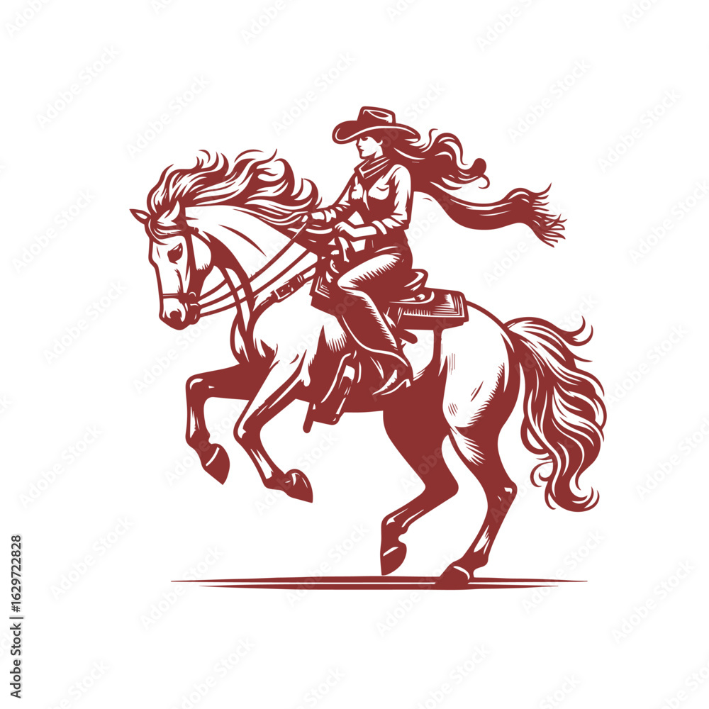 Fototapeta premium Cowgirl vector 