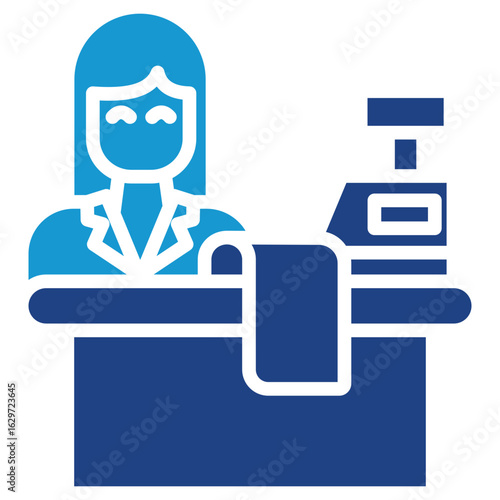 Cashier glyph color icon