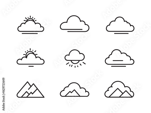 Cloudy line art capturing the essence of overcast day