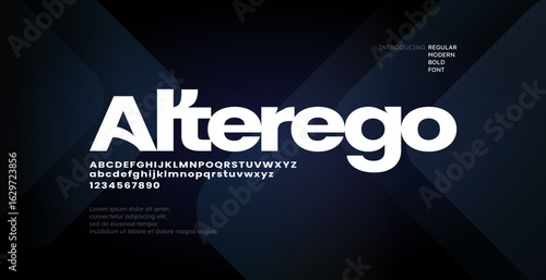 Modern Minimalist Bold Technology and Science alphabet font. Digital typography vector illustration design. Sci-fi, movie, magazine, fashion font.