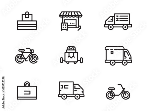 Contactless Delivery Line Art Convenient Secure No Contact