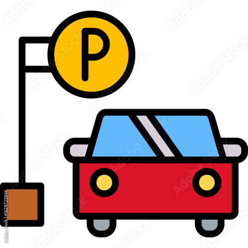 Parking Facility lineal color icon