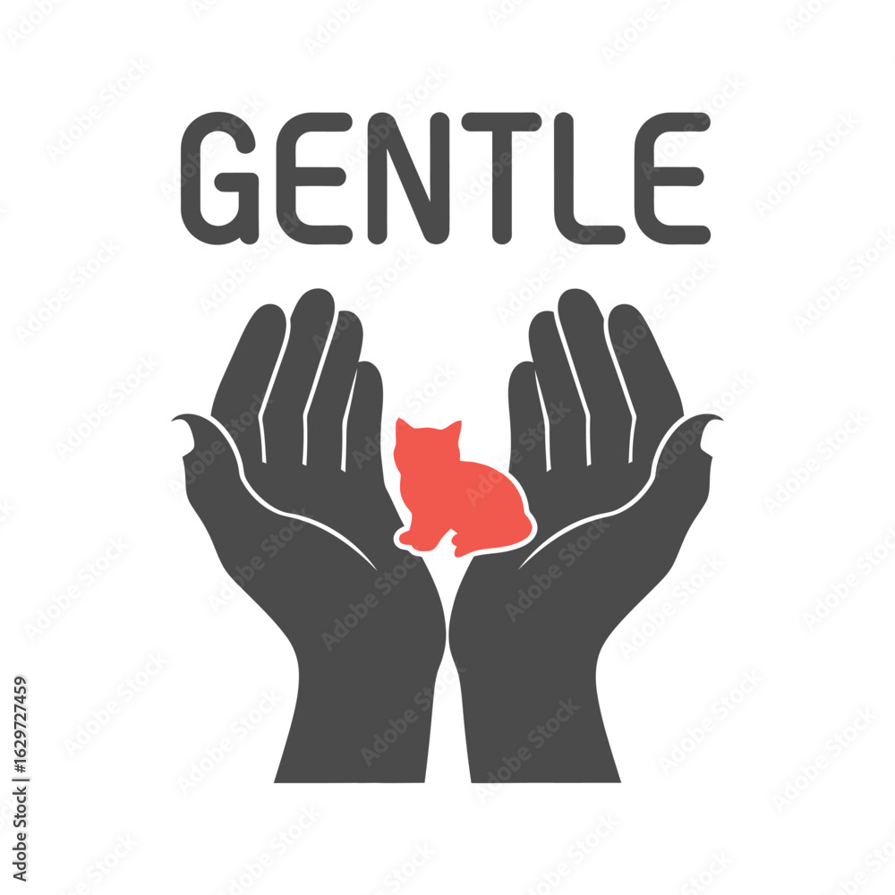 Fototapeta premium Two hands, a parent's and a child's, gently touch in a symbolic gesture of love and care, a vector illustration of human connection