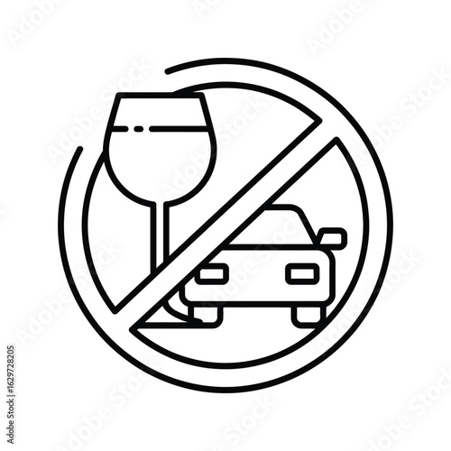 No drinking and driving symbol