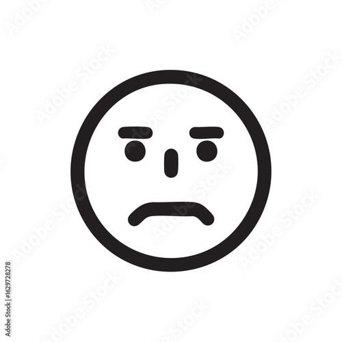  An icon of a sad or angry face emoji.