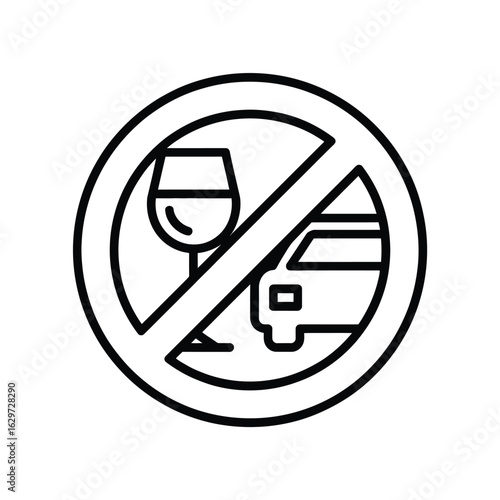 No drinking and driving prohibition symbol
