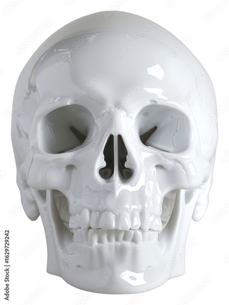 Obraz premium PNG Funny plastic skull sculpture porcelain clothing.