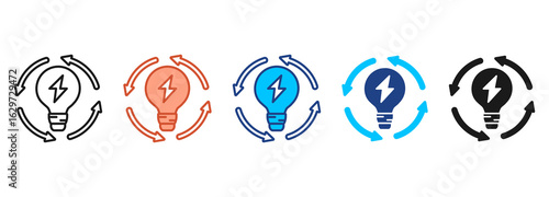 Electrical Icon Set Multiple Style Collection
