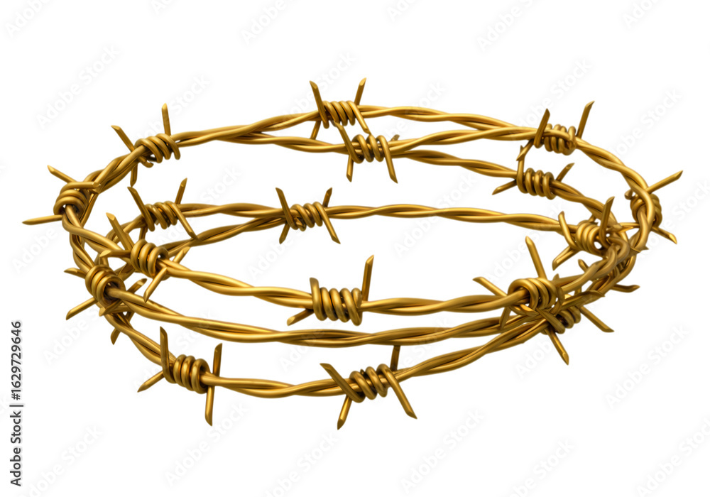 Fototapeta premium Barbed Wire Circle: Abstract Metal Texture