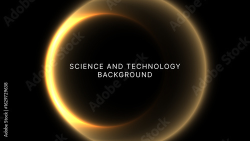 Glowing Solar Eclipse Science and Technology Background with Soft Light on Dark Effect – Perfect for Futuristic Banners, Sci-Fi Concepts, Innovation, AI, and Digital Design. Vector Illustration Banner