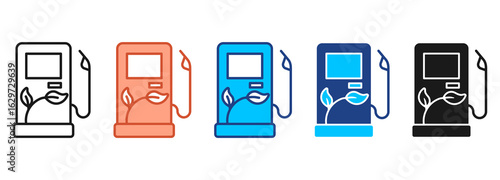 Bio Fuel Icon Set Multiple Style Collection