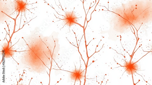 Artistic Seamless Patterns of Explosive Lines and Shapes in Vibrant Red and Soft Background Design for Modern Use