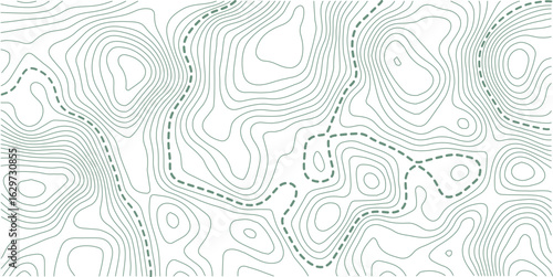 Old topographic map. Vintage geology. Line topography surface. Depth or climbing research. Geographic terrain. Mountain altitude coordinates. Route navigation. 