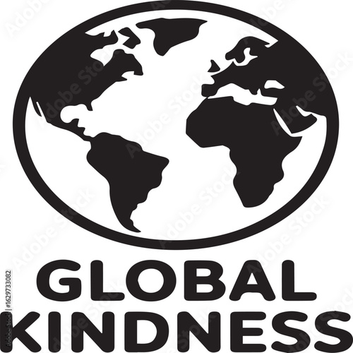 Inspiring global kindness with a compassionate worldwide connection and caring unity symbolized by a stylized Earth logo and impactful text